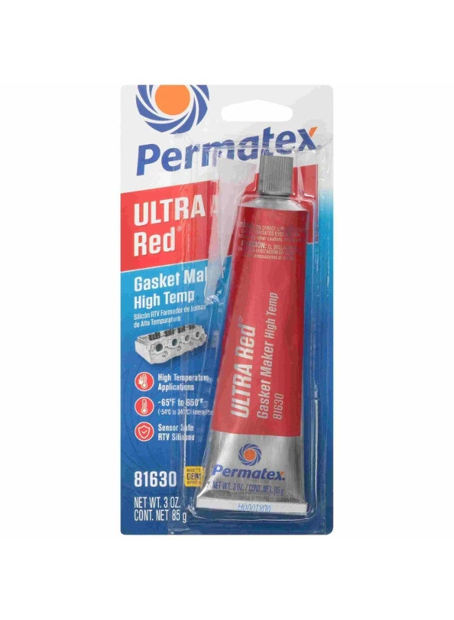 Permatex 81160 High-Temp Red RTV Silicone Gasket – 3 oz - Image 2